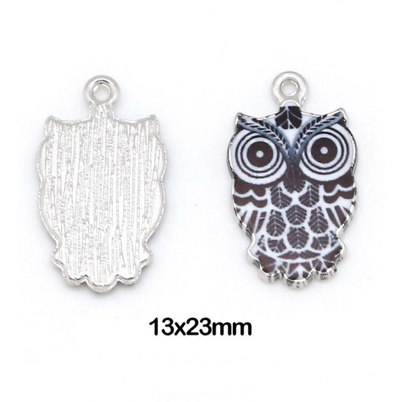 ❤️ 5 for $15 Black Owl Pendant Zinc Alloy Enamel - Picture 3 of 7